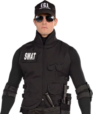 Forum Novelties Mens Swat Vest - Standard Costume Top, As Shown, Standard US
