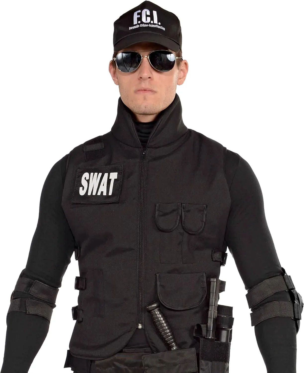 Forum Novelties Mens Swat Vest - Standard Costume Top, As Shown, Standard US
