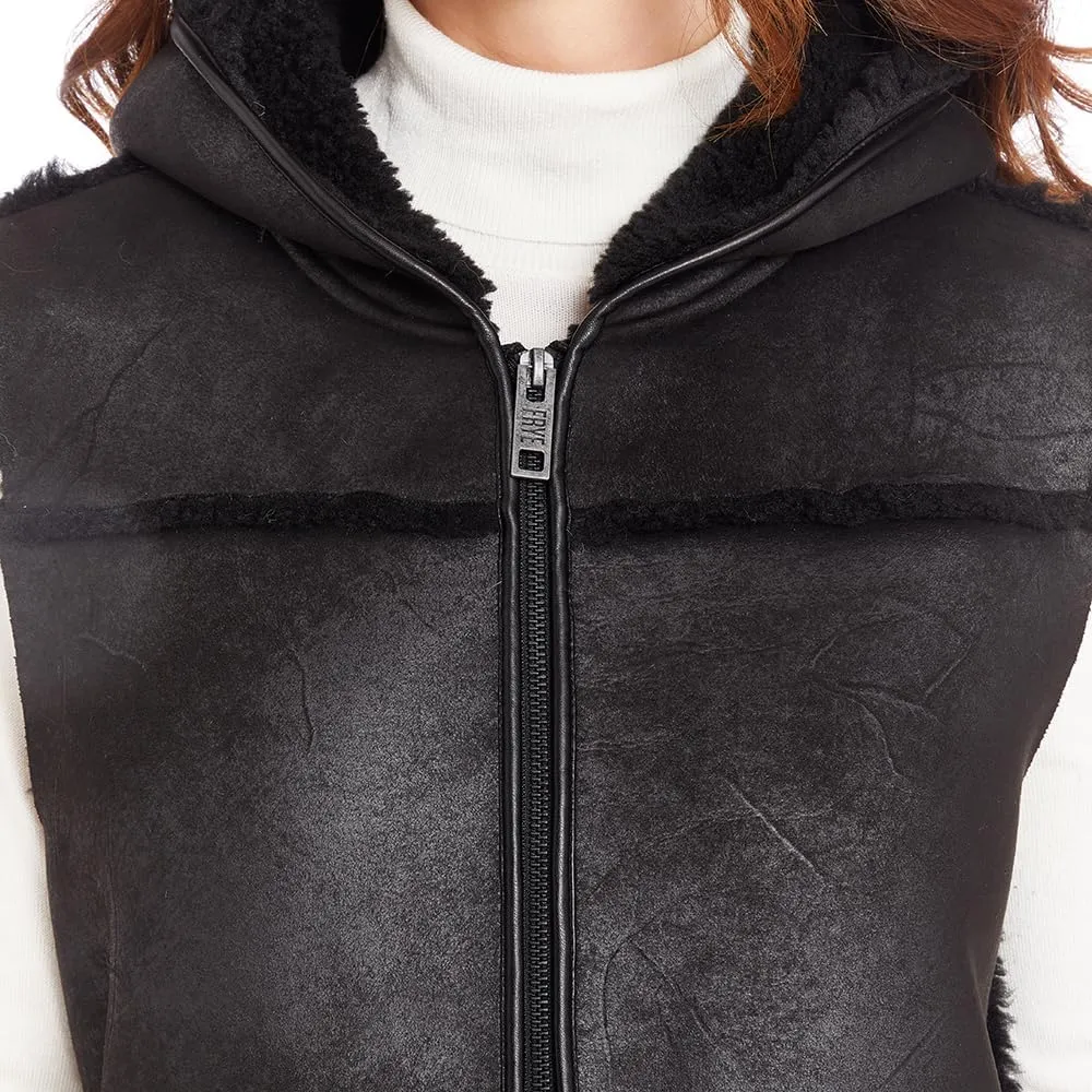 Frye Women's Long Faux Shearling Vest