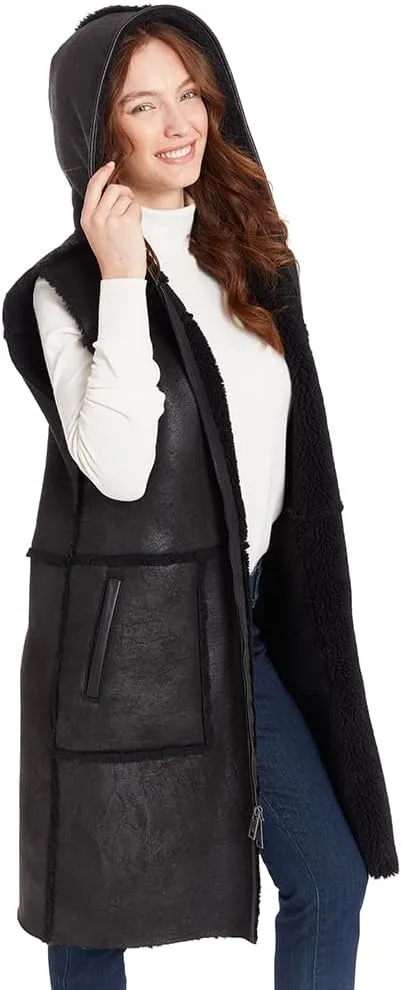 Frye Women's Long Faux Shearling Vest