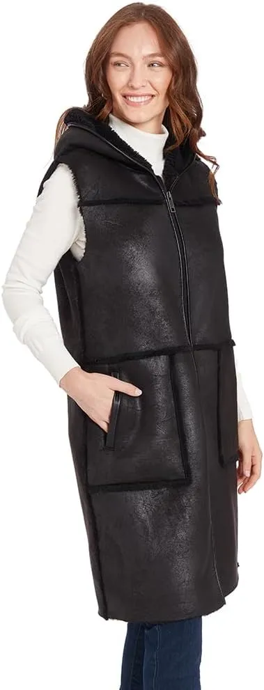 Frye Women's Long Faux Shearling Vest