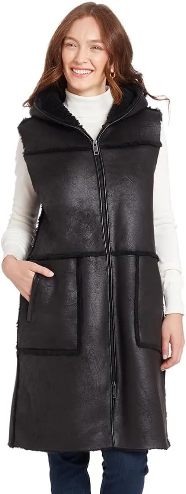 Frye Women's Long Faux Shearling Vest