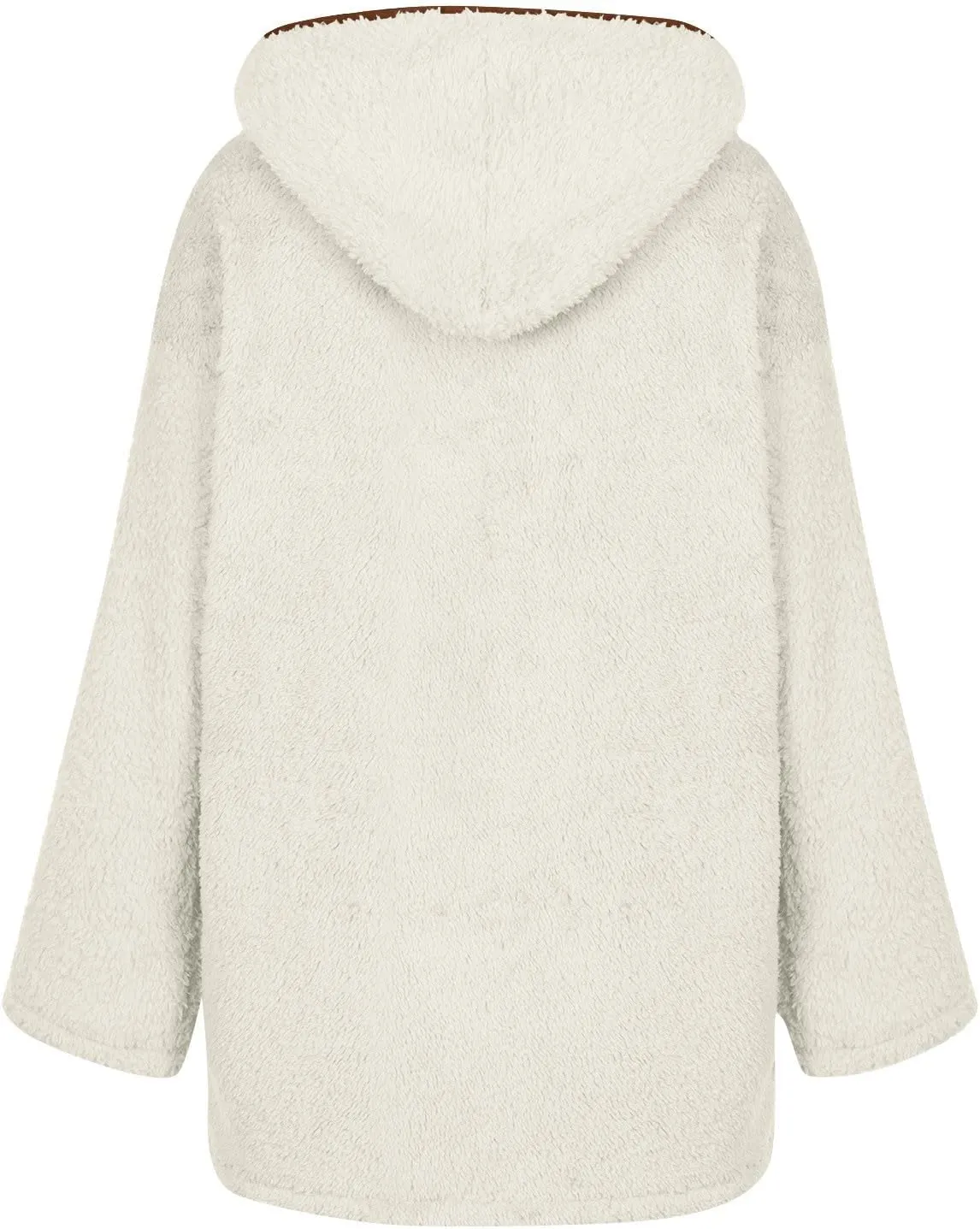 Fuzzy Fleece Jacket Women Full Zip Up Hooded Winter Coats Sherpa Lined Fluffy Hoodie Oversized Faux Fur Outerwear