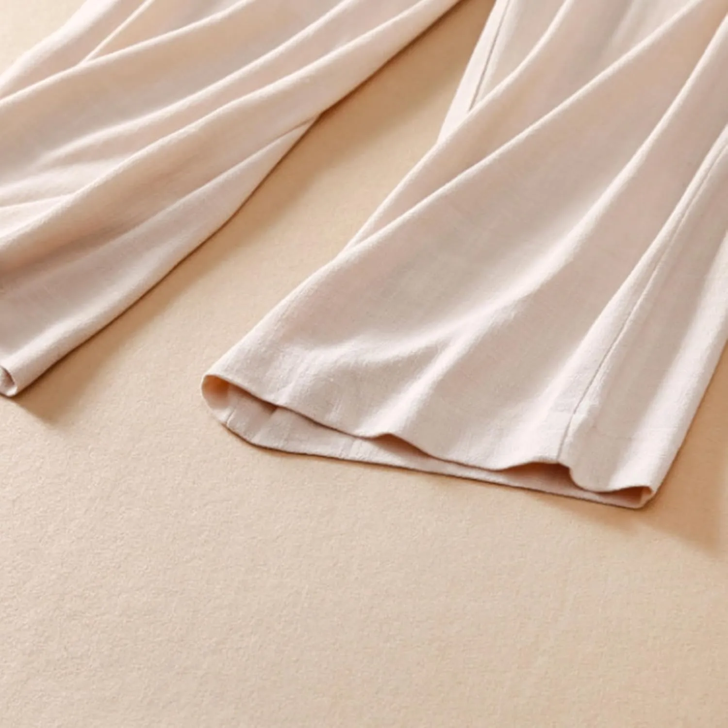FZYLQY Women Cotton Linen Pants Casual Wide Leg Palazzo Pants High Waist Loose Capri Pants 2025 Summer Trousers with Pockets