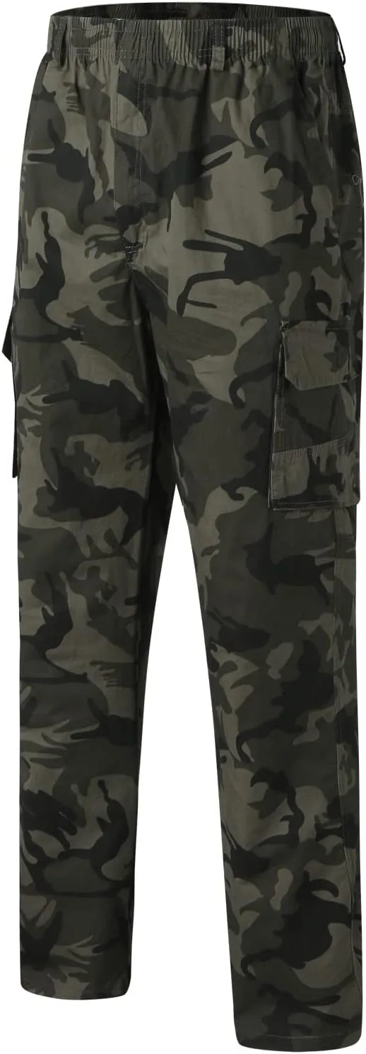 GIERIDUC Men's Fleece Cargo Sweatpants Big and Tall Cargo Pants for Men Half Long Half Short Pants Mens Wide Corduroy Pants