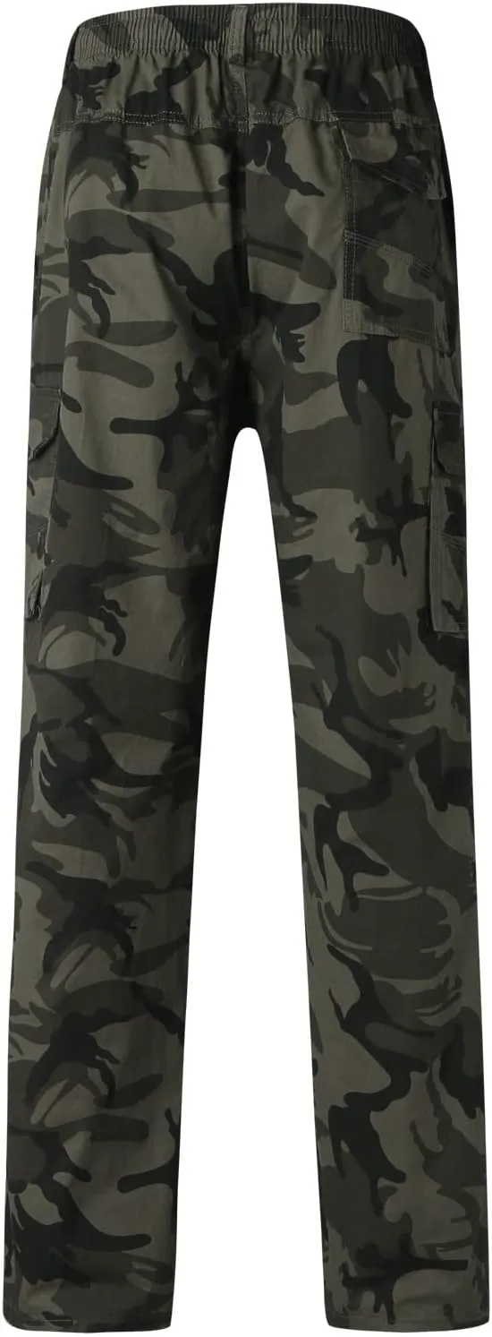GIERIDUC Men's Fleece Cargo Sweatpants Big and Tall Cargo Pants for Men Half Long Half Short Pants Mens Wide Corduroy Pants