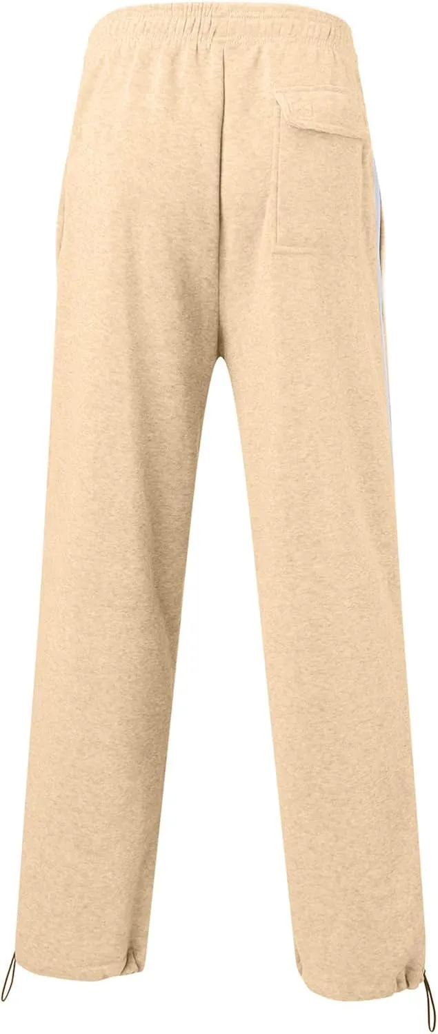 GIERIDUC Men's Twill Relaxed Fit Cargo Pant Wide Leg Tracksuit Bottoms Mens Fashion Dress Pants Black and White Leggings
