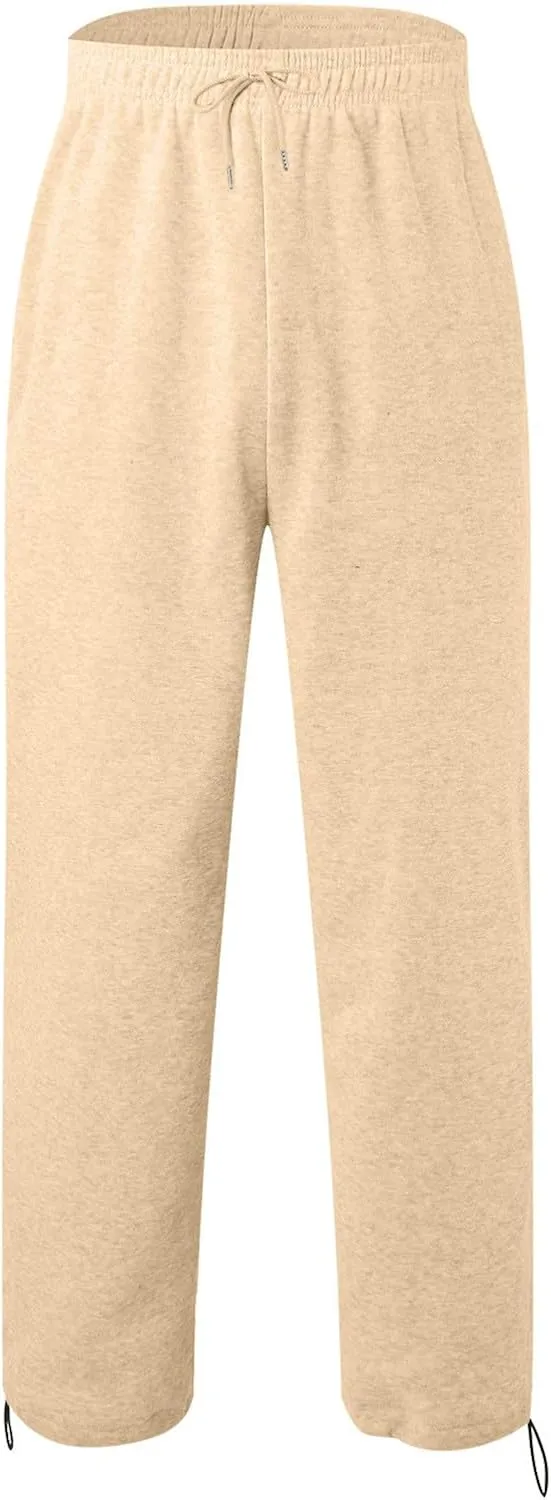 GIERIDUC Men's Twill Relaxed Fit Cargo Pant Wide Leg Tracksuit Bottoms Mens Fashion Dress Pants Black and White Leggings