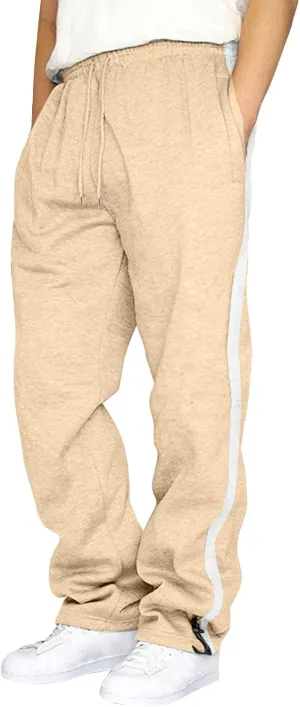GIERIDUC Men's Twill Relaxed Fit Cargo Pant Wide Leg Tracksuit Bottoms Mens Fashion Dress Pants Black and White Leggings