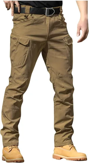 GOFULY Cargo Pants for Men Big and Tall Ripstop Stretch Pants Pockets Slim Fit Baggy Pants Y2K 2024 Trousers Straight Fit