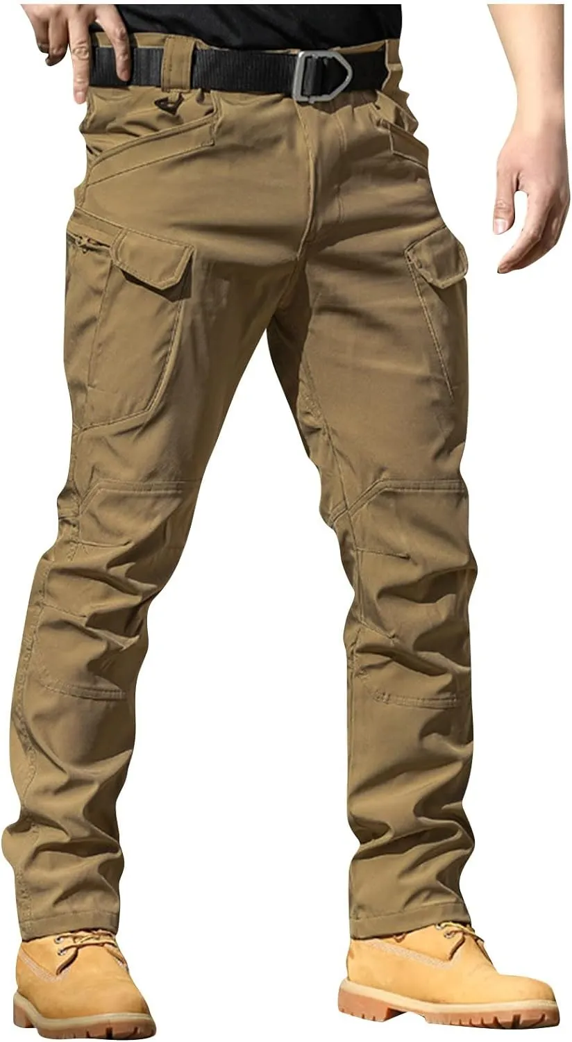 GOFULY Cargo Pants for Men Big and Tall Ripstop Stretch Pants Pockets Slim Fit Baggy Pants Y2K 2024 Trousers Straight Fit