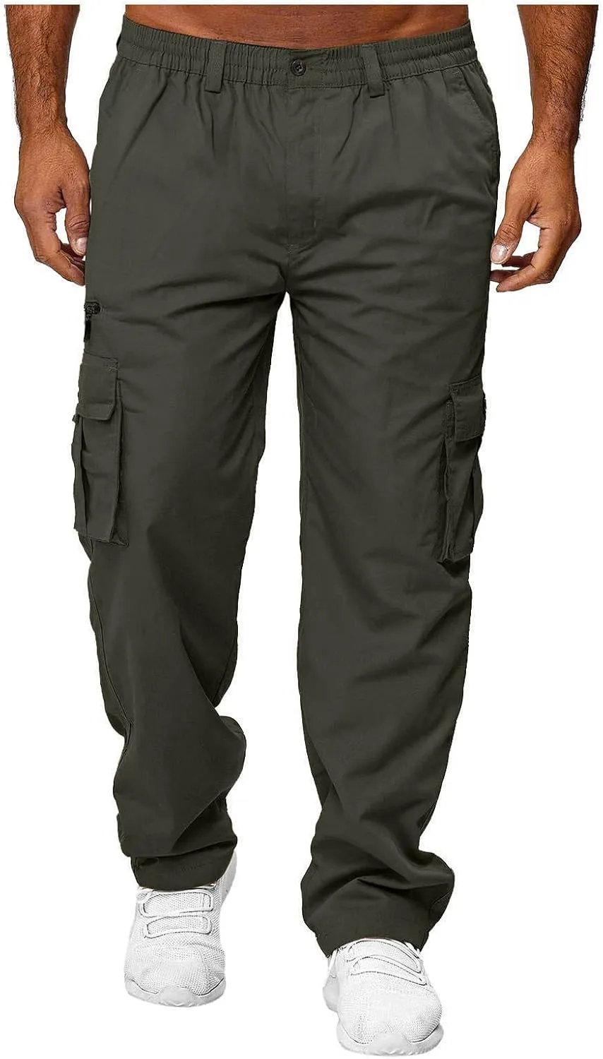 GOFULY Cargo Pants for Men Work Stretch Relaxed Fit Baggy Sweatpants with Pockets Pants Joggers Workout Pants Relaxed Fit