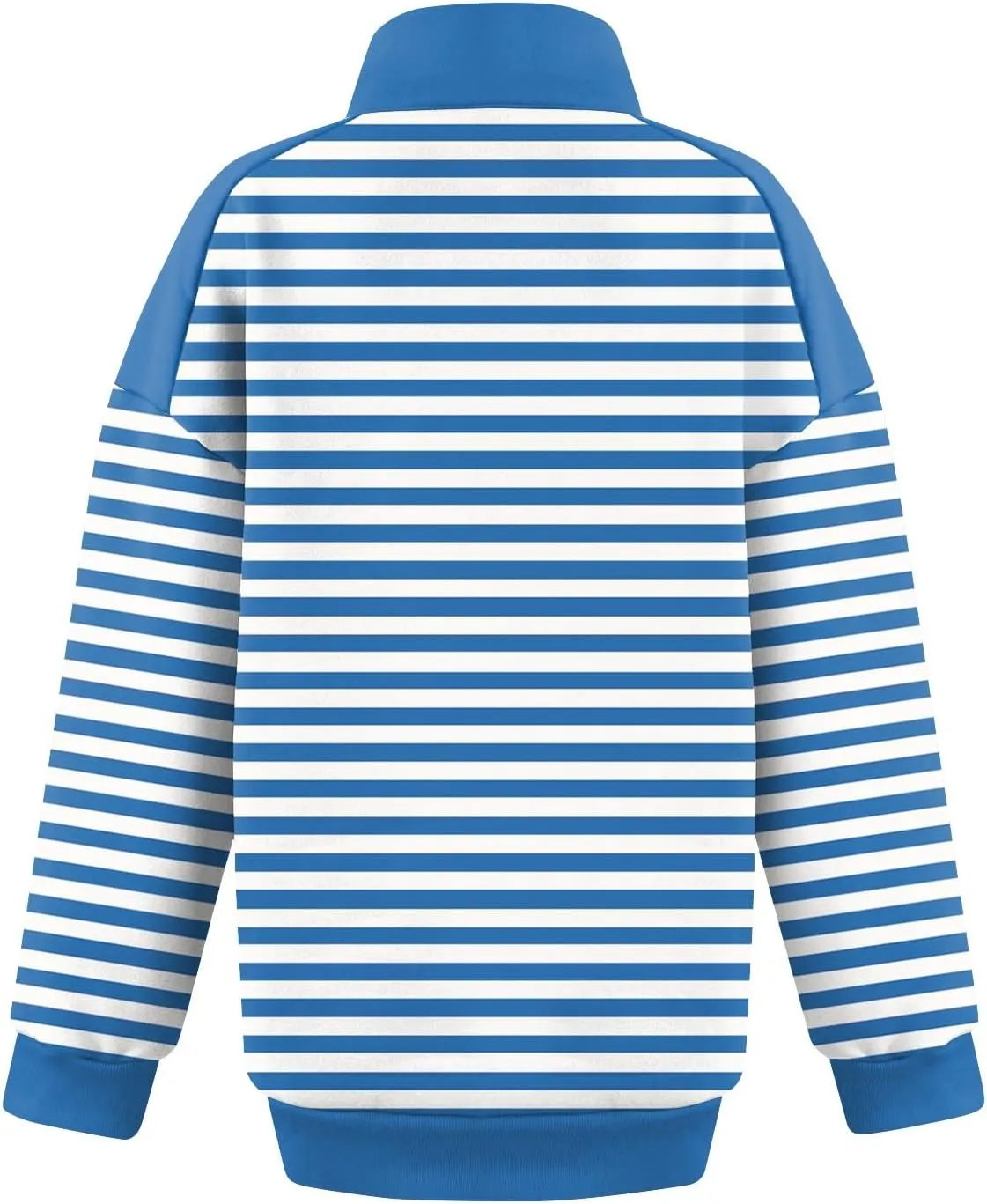Gumipy Quarter Zip Pullover Women Fleece Stripe Color Block Half Zip Pullover Y2K Lapel Oversized Sweatshirt Long Sleeve Top