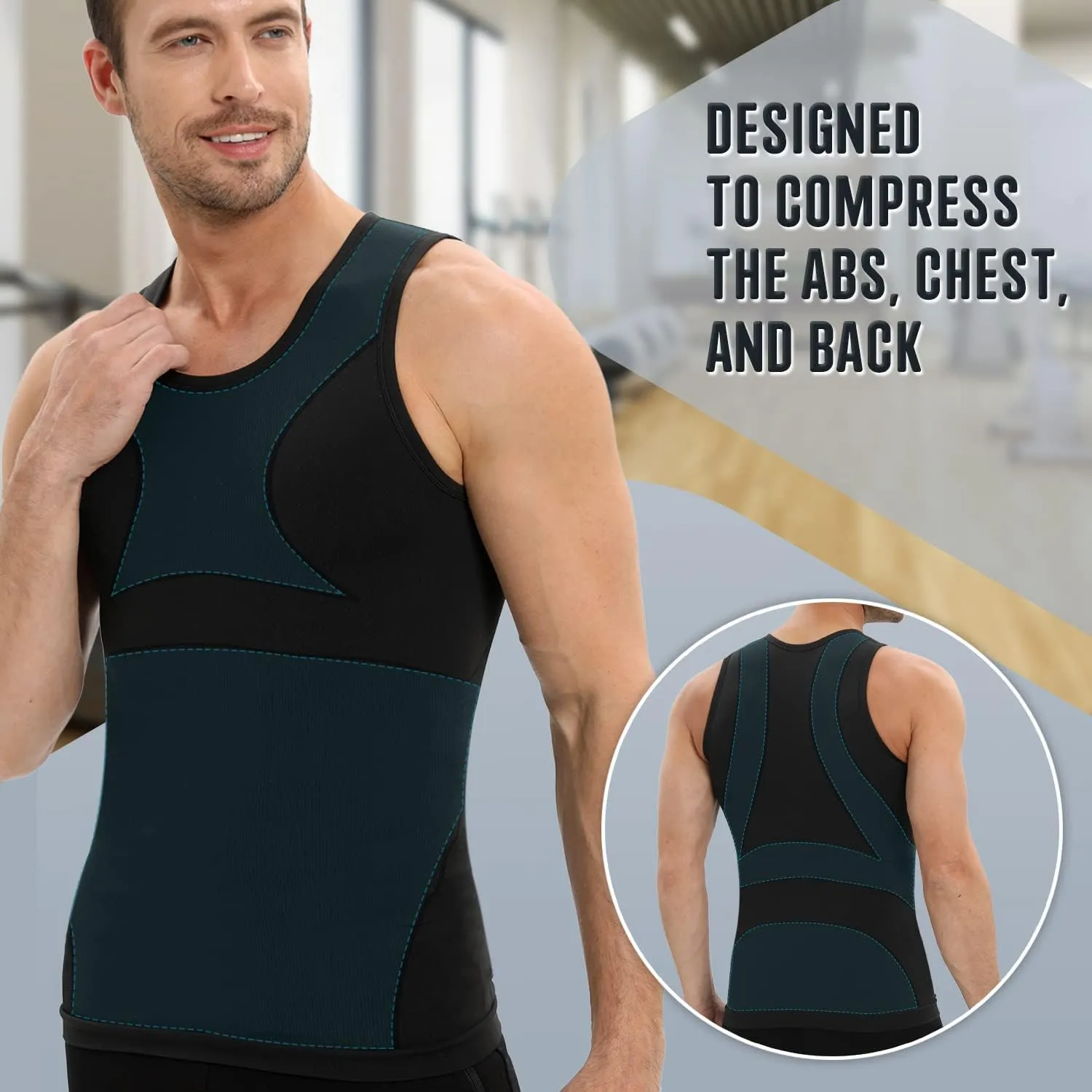 Gynecomastia Compression Shirt for Men, Slimming Tank Top Undershirts, Mens Body Shaper Vest