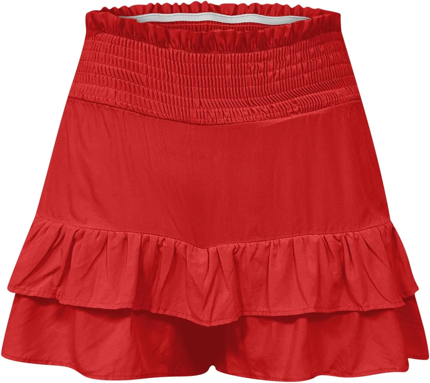 High Waisted Shorts Women Summer Ruffled Flowy Elastic Waist Mini Skirts Casual Tiered Layered Clothes Trendy 2025
