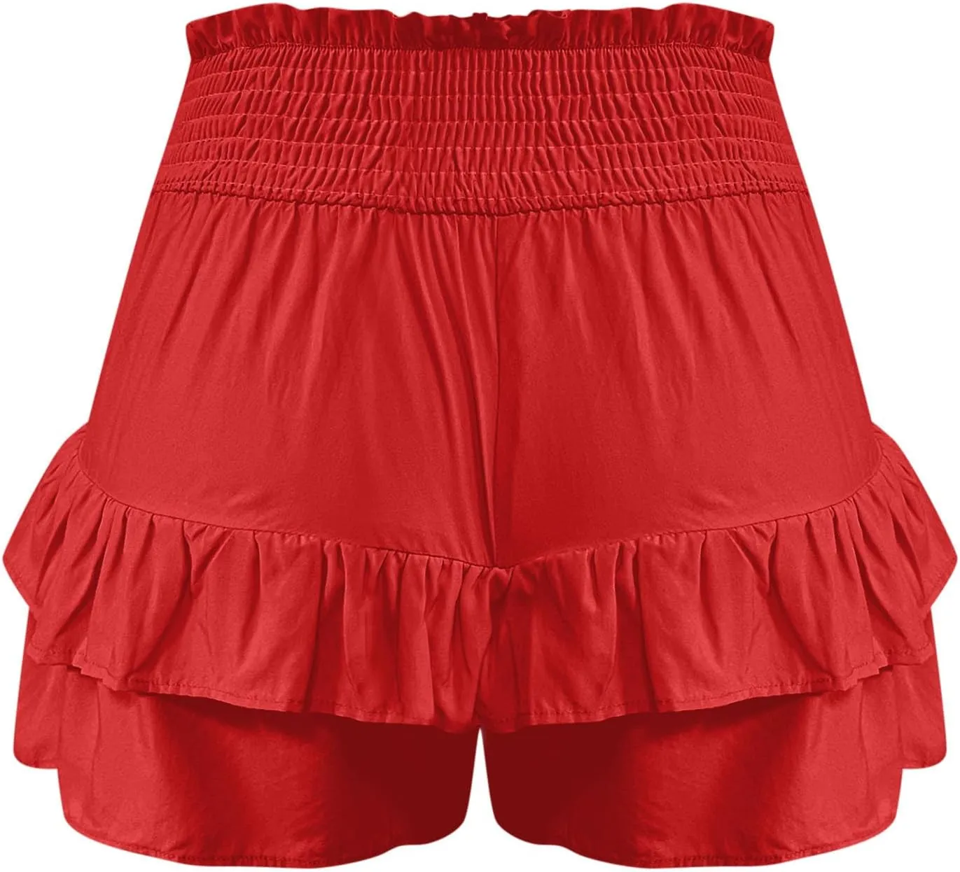 High Waisted Shorts Women Summer Ruffled Flowy Elastic Waist Mini Skirts Casual Tiered Layered Clothes Trendy 2025