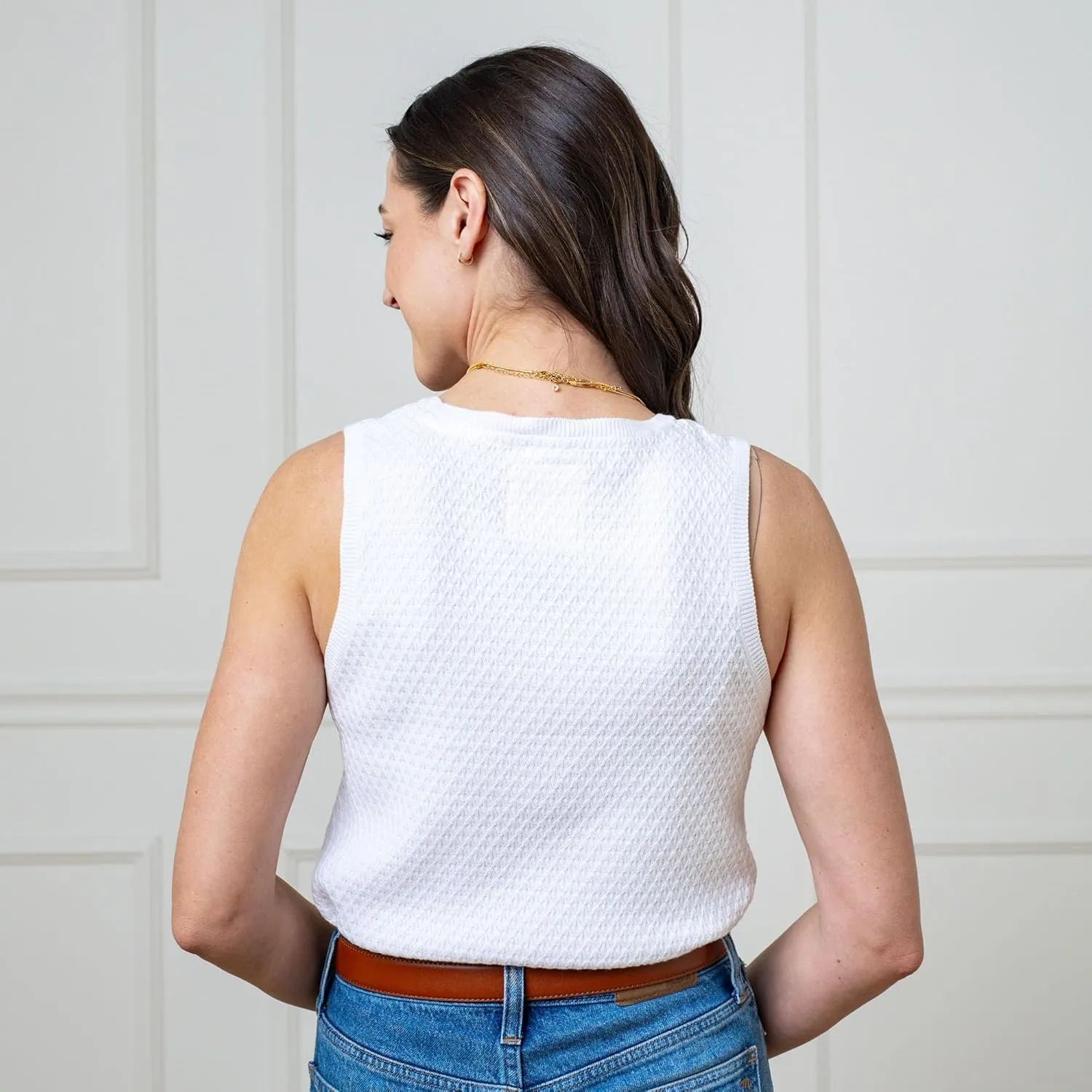 Hope & Henry Women's V-Neck Sweater Tank