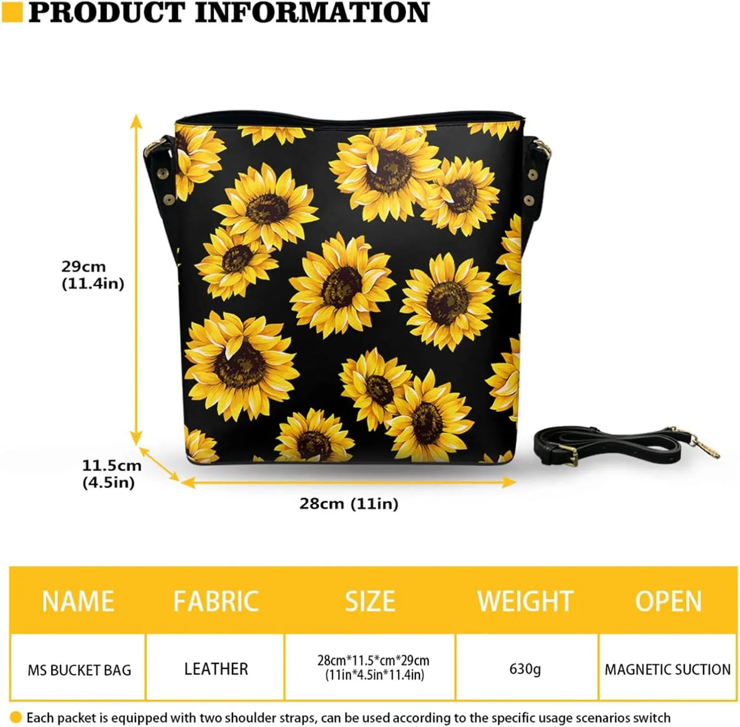 HUGS IDEA Women's Handbag Leather Tote Shoulder Bucket Bags Crossbody Top-handle Bag