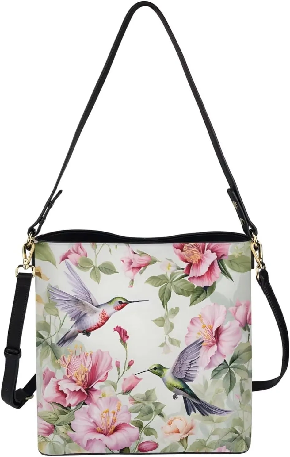HUGS IDEA Women's Handbag Leather Tote Shoulder Bucket Bags Crossbody Top-handle Bag