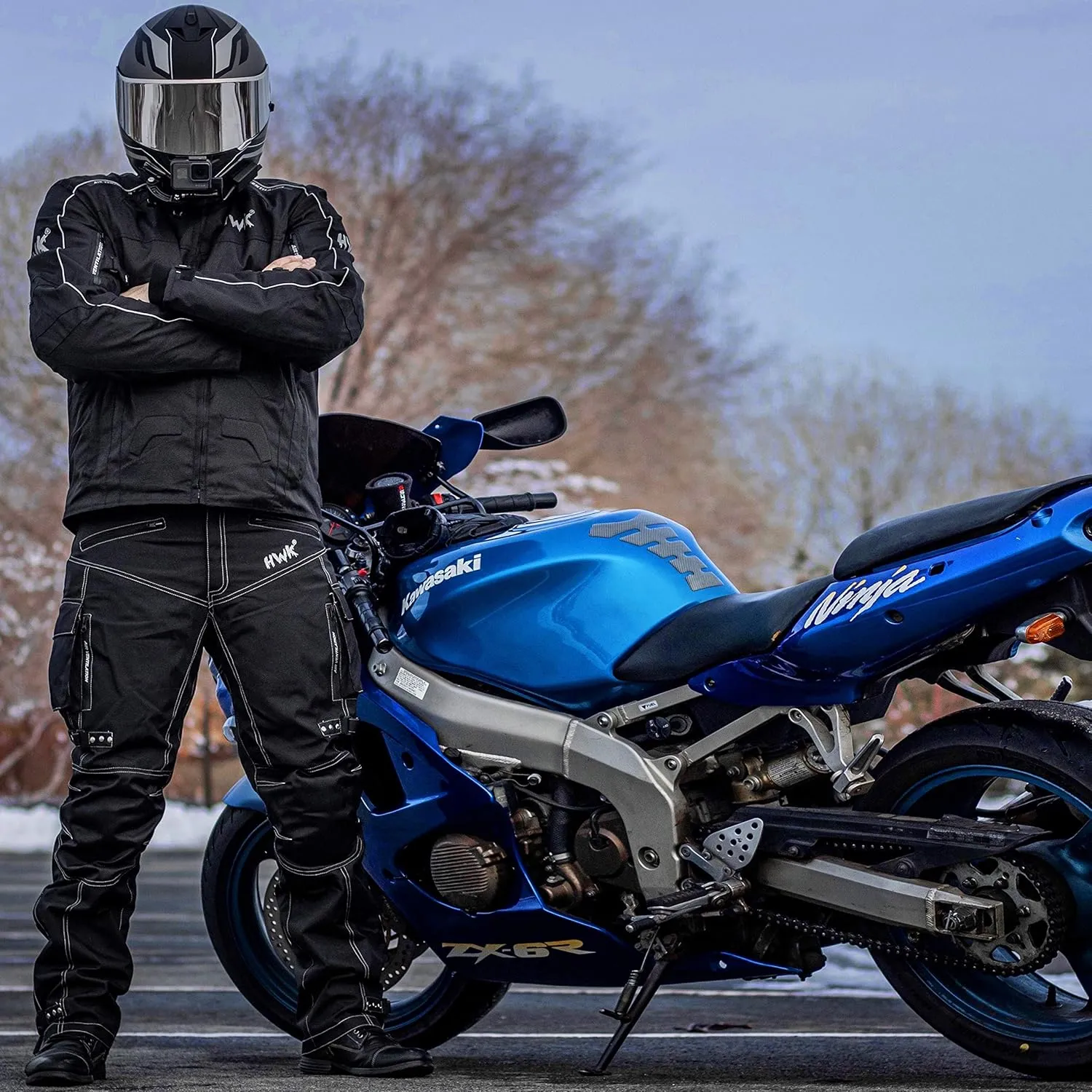 HWK Spyder Motorcycle Jacket for Men with Weather Resistant Cordura Textile Fabric for Enduro Motocross Jacket