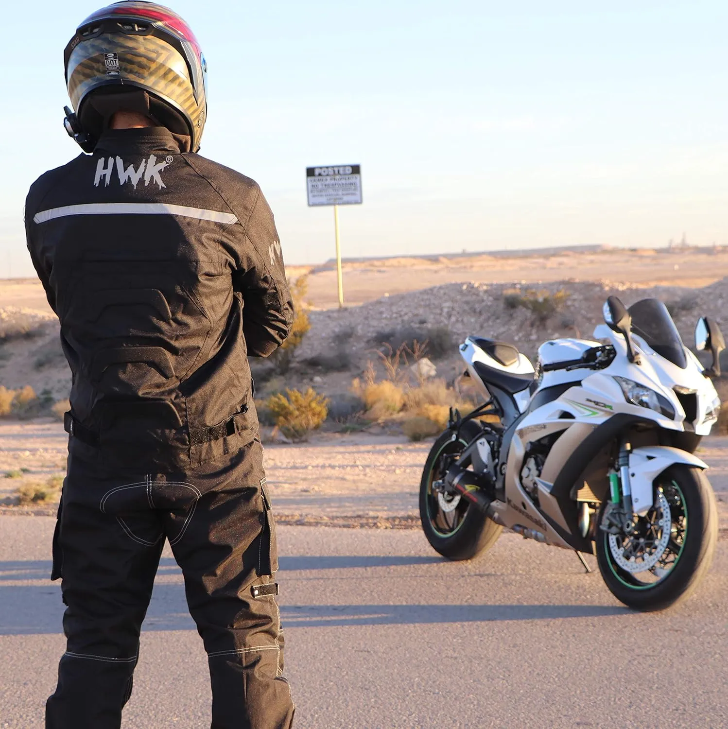 HWK Spyder Motorcycle Jacket for Men with Weather Resistant Cordura Textile Fabric for Enduro Motocross Jacket
