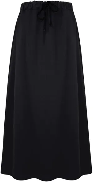 IDEALSANXUN Fleece Lined Long Skirts for Womens Elastic Waist Aline Warm Winter Skirts with Pockets