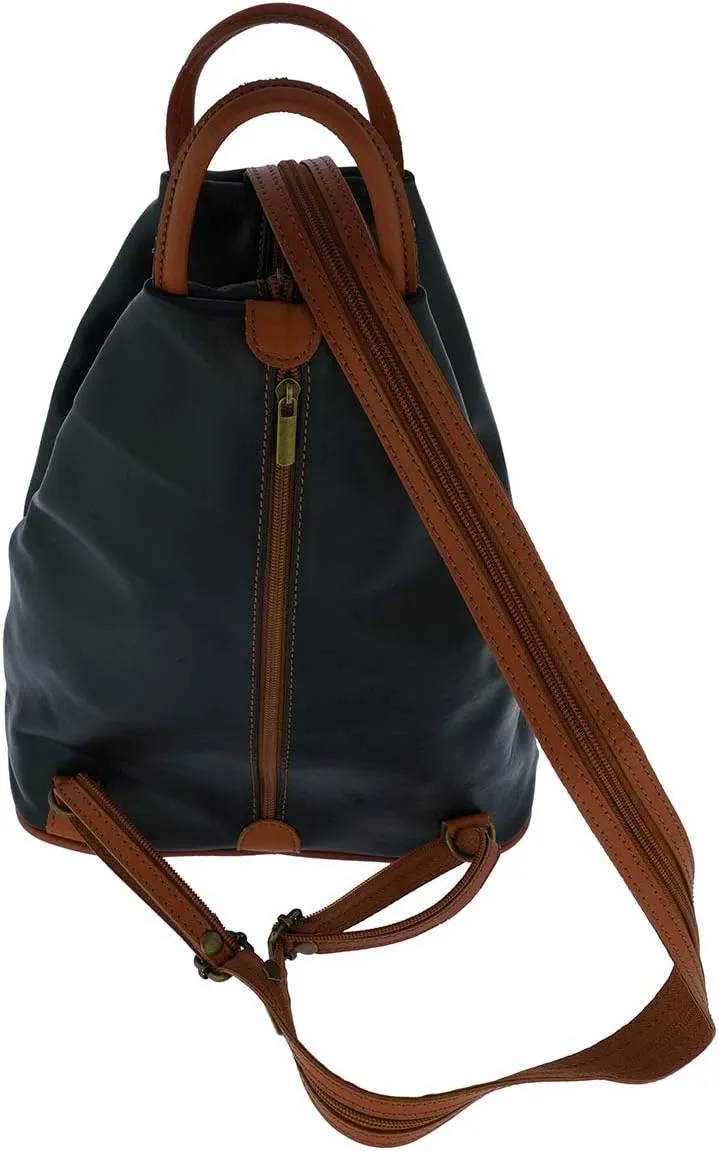 Italian Genuine Leather Top Handle Backpack Purse Shoulder Bag Handbag Rucksack For Women