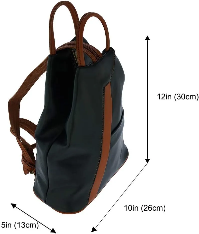 Italian Genuine Leather Top Handle Backpack Purse Shoulder Bag Handbag Rucksack For Women