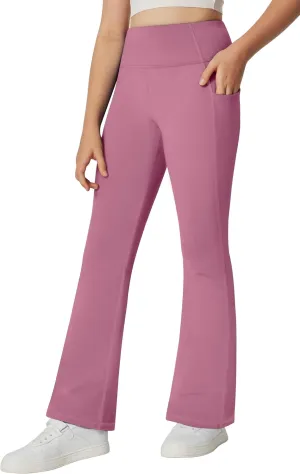 IUGA Girl's Fleece Lined Flare Leggings High Waist Bell Bottom Yoga Pants with Pockets Preppy Clothes Girls Athletic Leggings