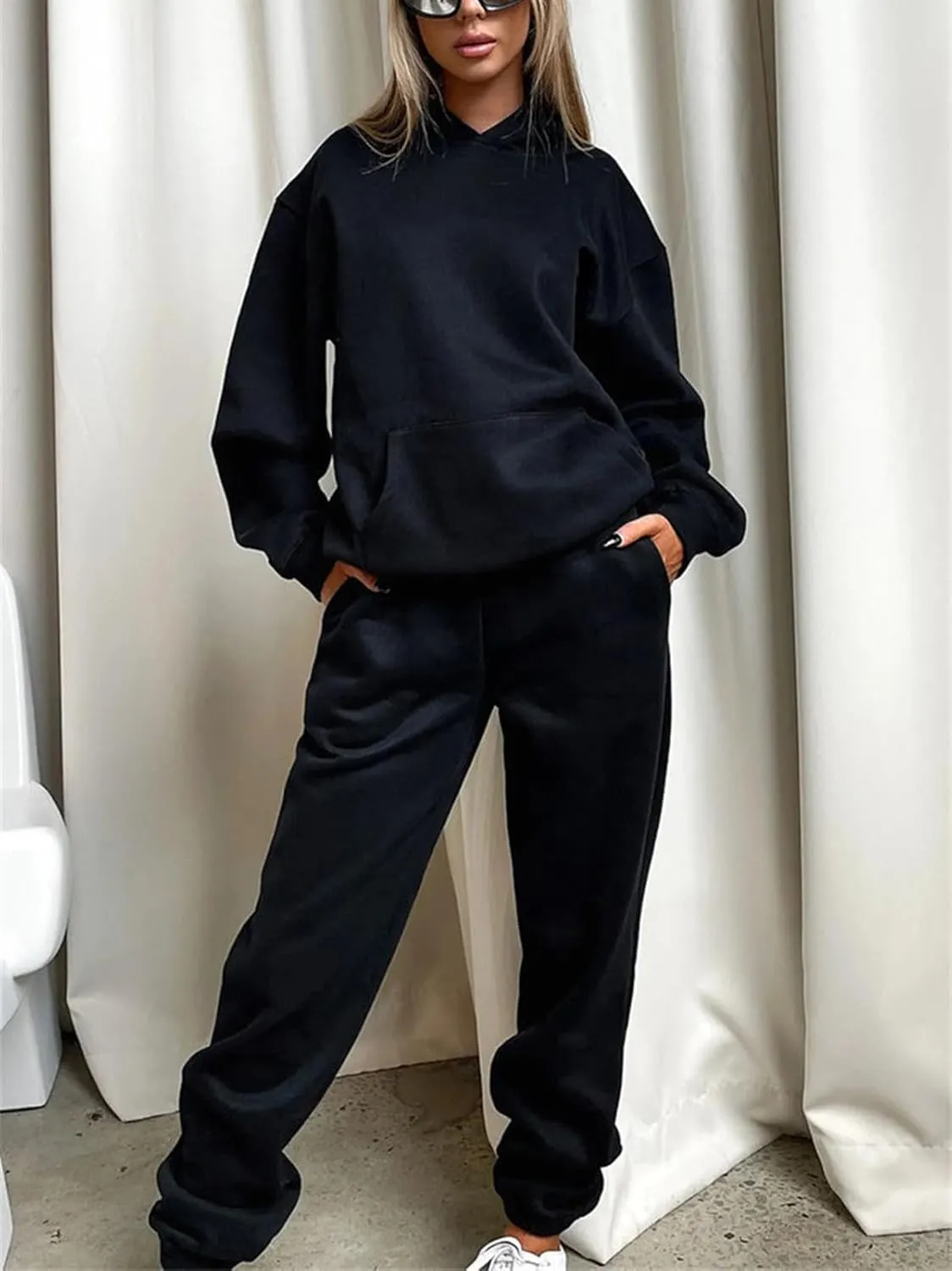 KANSOON Sweatsuits for Women Set 2 Piece Outfits Long Sleeve Hoodie Oversized Sweatshirt Jogger Pants Casual Tracksuit Sets