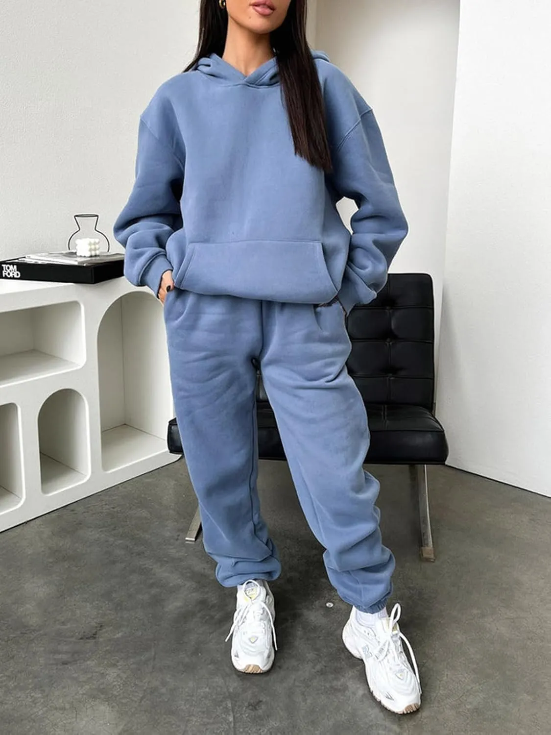 KANSOON Sweatsuits for Women Set 2 Piece Outfits Long Sleeve Hoodie Oversized Sweatshirt Jogger Pants Casual Tracksuit Sets