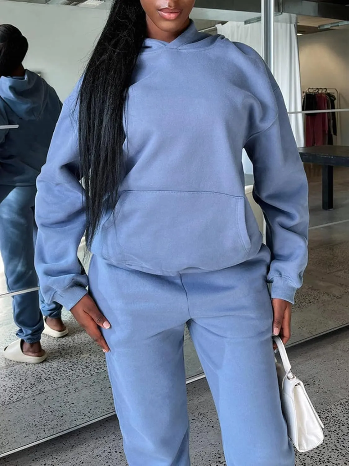 KANSOON Sweatsuits for Women Set 2 Piece Outfits Long Sleeve Hoodie Oversized Sweatshirt Jogger Pants Casual Tracksuit Sets
