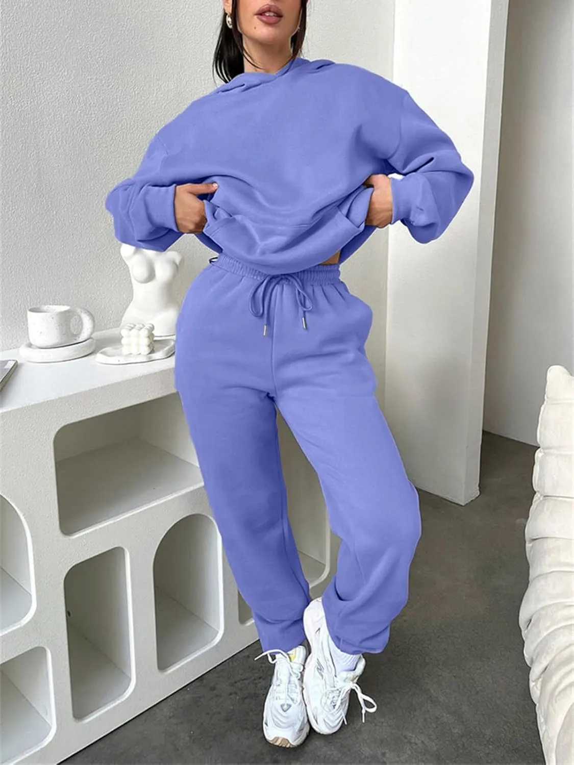 KANSOON Sweatsuits for Women Set 2 Piece Outfits Long Sleeve Hoodie Oversized Sweatshirt Jogger Pants Casual Tracksuit Sets