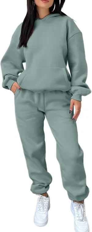 KANSOON Sweatsuits for Women Set 2 Piece Outfits Long Sleeve Hoodie Oversized Sweatshirt Jogger Pants Casual Tracksuit Sets
