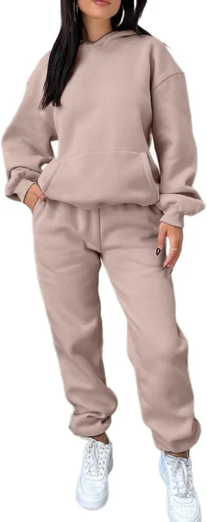 KANSOON Sweatsuits for Women Set 2 Piece Outfits Long Sleeve Hoodie Oversized Sweatshirt Jogger Pants Casual Tracksuit Sets