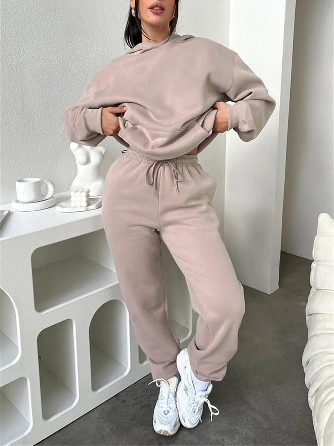 KANSOON Sweatsuits for Women Set 2 Piece Outfits Long Sleeve Hoodie Oversized Sweatshirt Jogger Pants Casual Tracksuit Sets
