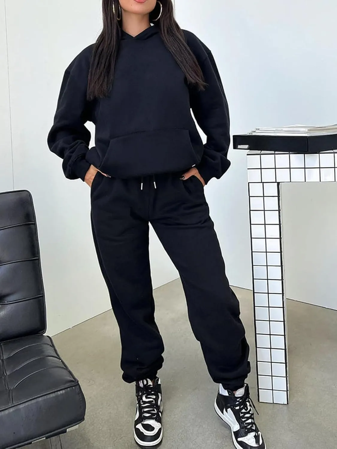 KANSOON Sweatsuits for Women Set 2 Piece Outfits Long Sleeve Hoodie Oversized Sweatshirt Jogger Pants Casual Tracksuit Sets