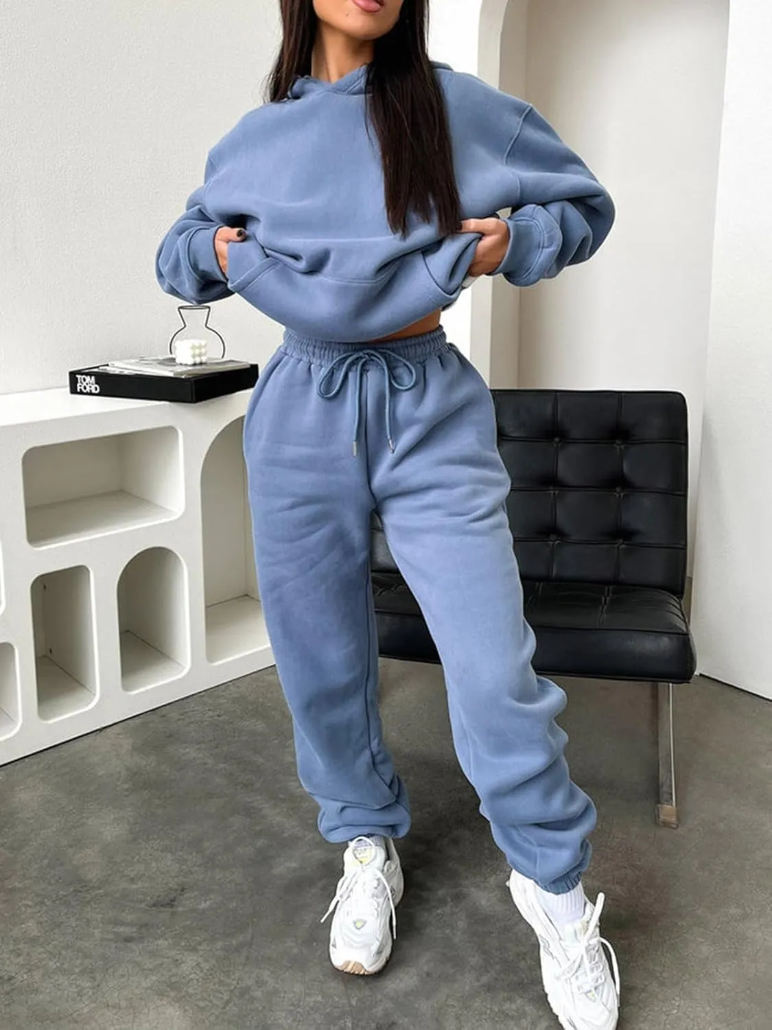 KANSOON Sweatsuits for Women Set 2 Piece Outfits Long Sleeve Hoodie Oversized Sweatshirt Jogger Pants Casual Tracksuit Sets