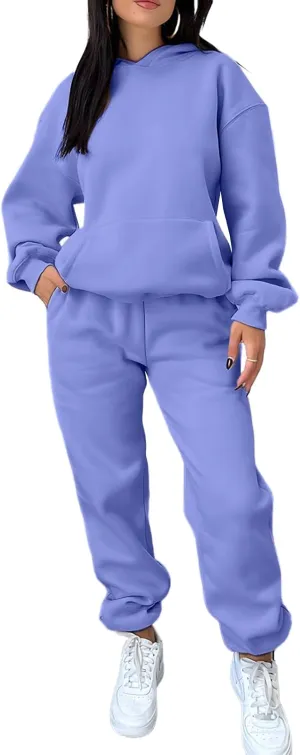 KANSOON Sweatsuits for Women Set 2 Piece Outfits Long Sleeve Hoodie Oversized Sweatshirt Jogger Pants Casual Tracksuit Sets