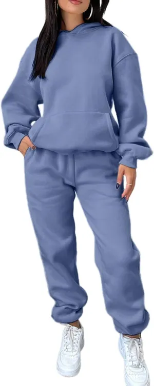 KANSOON Sweatsuits for Women Set 2 Piece Outfits Long Sleeve Hoodie Oversized Sweatshirt Jogger Pants Casual Tracksuit Sets