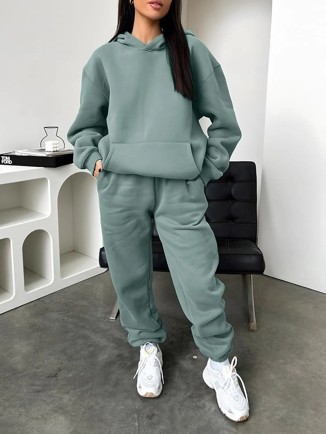 KANSOON Sweatsuits for Women Set 2 Piece Outfits Long Sleeve Hoodie Oversized Sweatshirt Jogger Pants Casual Tracksuit Sets