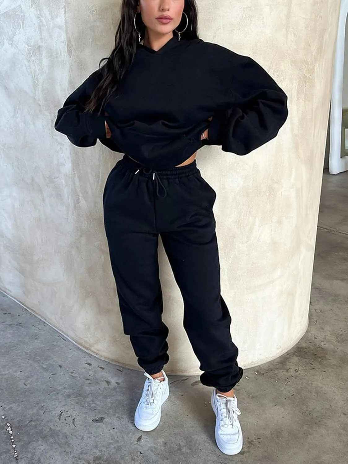 KANSOON Sweatsuits for Women Set 2 Piece Outfits Long Sleeve Hoodie Oversized Sweatshirt Jogger Pants Casual Tracksuit Sets