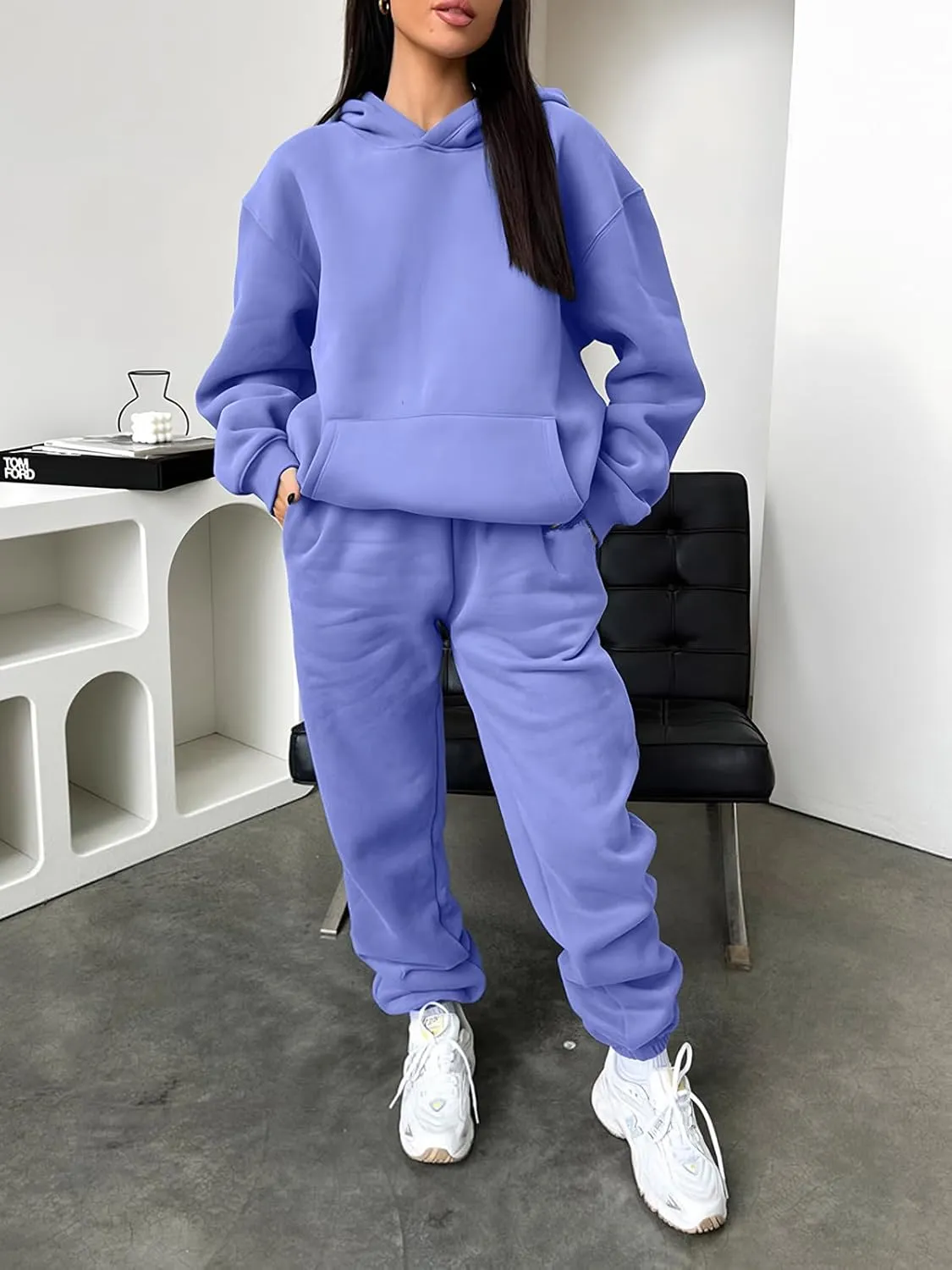 KANSOON Sweatsuits for Women Set 2 Piece Outfits Long Sleeve Hoodie Oversized Sweatshirt Jogger Pants Casual Tracksuit Sets