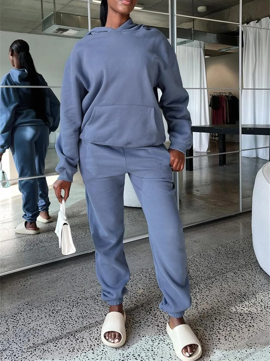 KANSOON Sweatsuits for Women Set 2 Piece Outfits Long Sleeve Hoodie Oversized Sweatshirt Jogger Pants Casual Tracksuit Sets