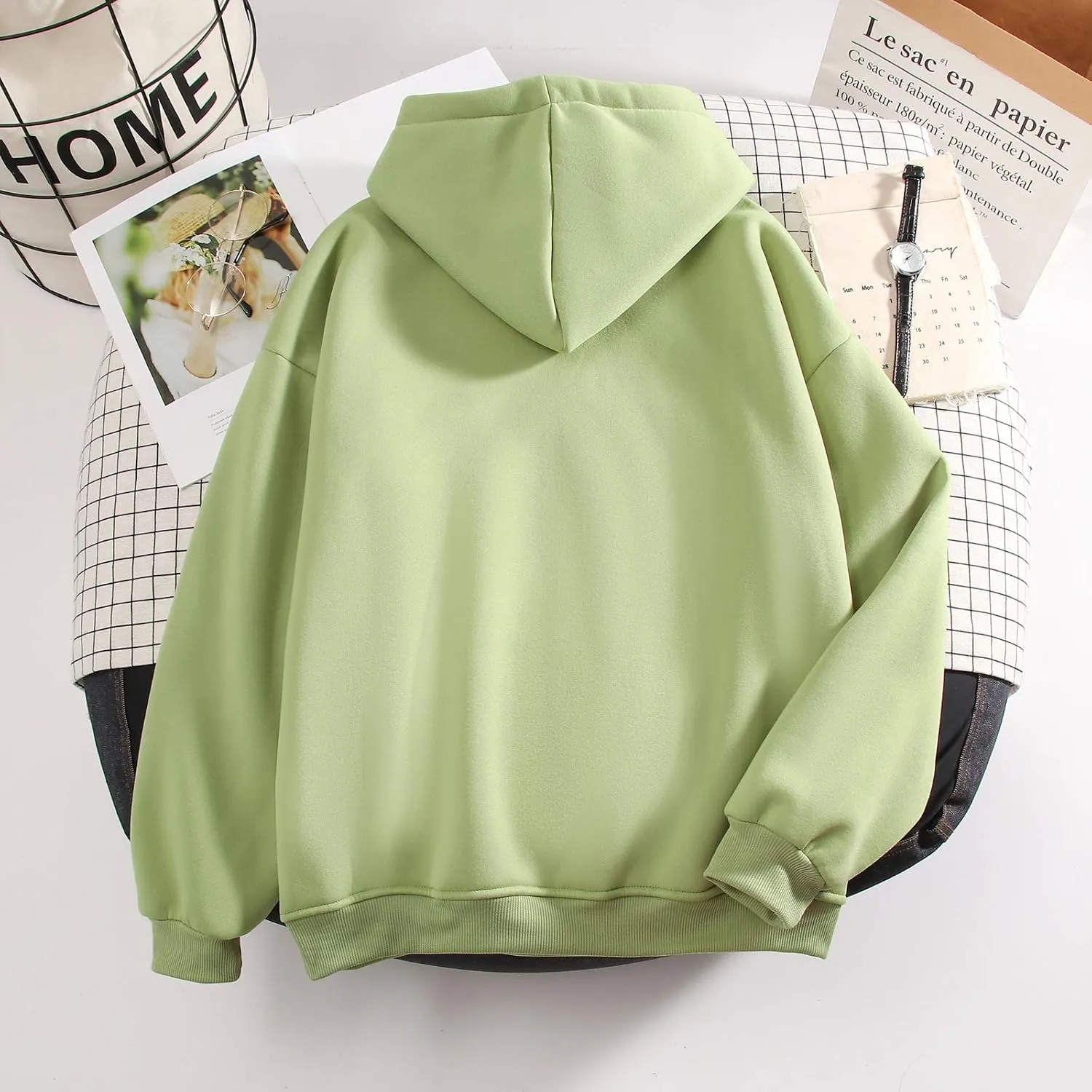 KEEVICI Pullover Sweatshirts for Women Cute Strawberry Cow Print Hoodie Casual Fuzzy Top