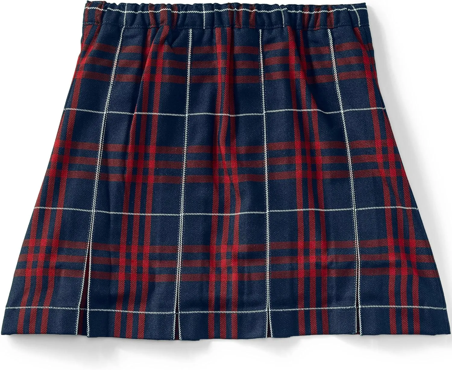 Lands' End School Uniform Girls Plaid Box Pleat Skirt Top of The Knee