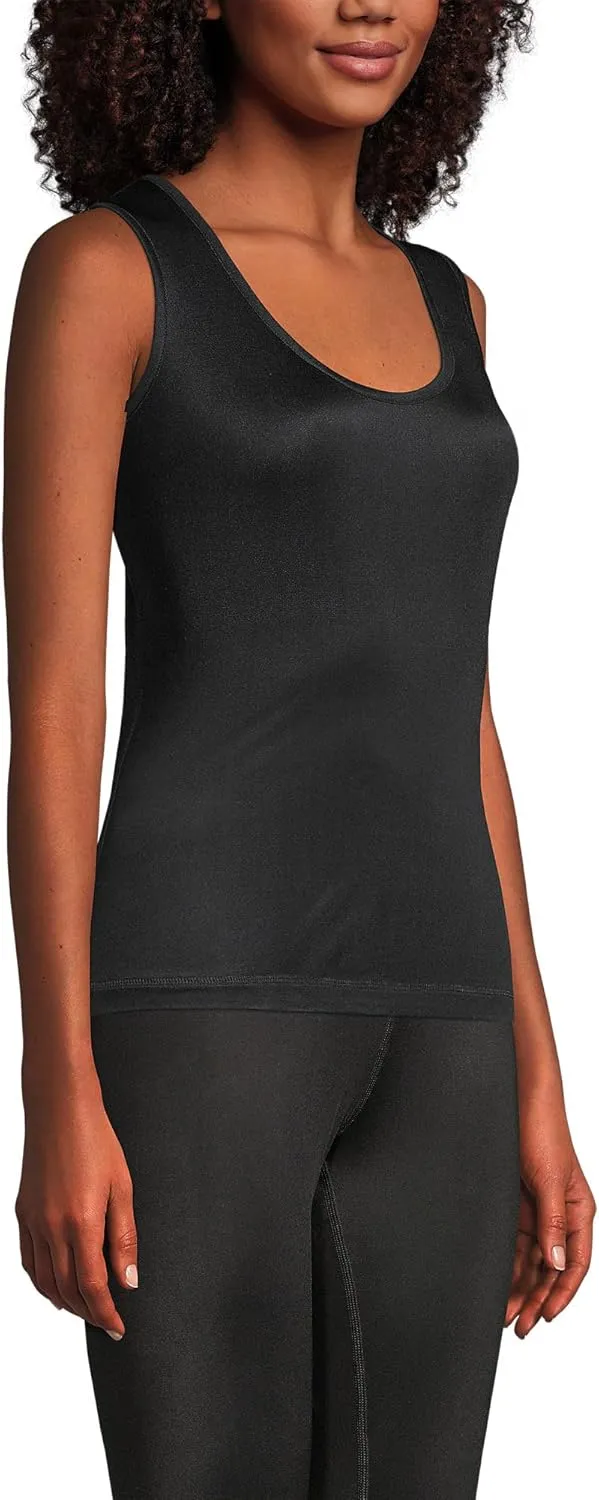 Lands' End Women's Petite Silk Interlock Thermal Long Underwear Base Layer Tank Top