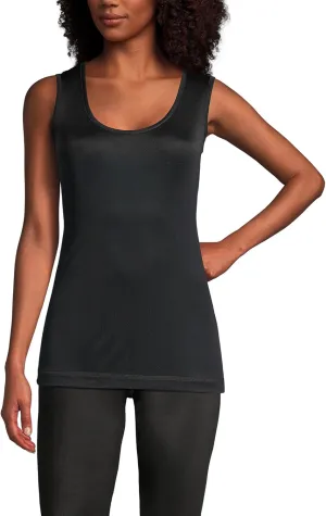 Lands' End Women's Petite Silk Interlock Thermal Long Underwear Base Layer Tank Top