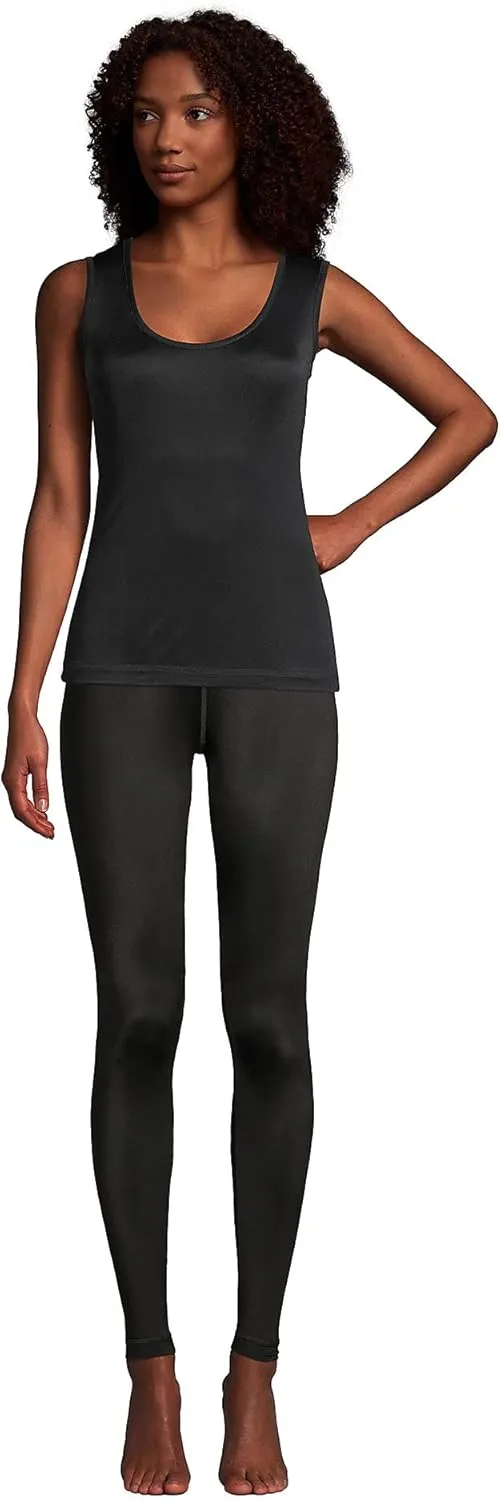 Lands' End Women's Petite Silk Interlock Thermal Long Underwear Base Layer Tank Top