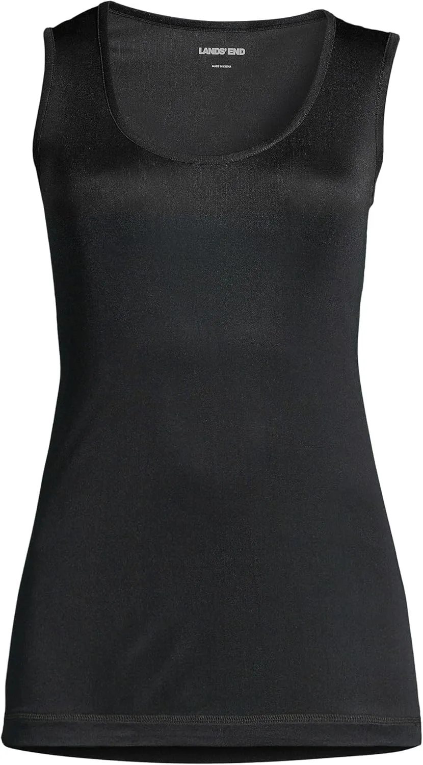 Lands' End Women's Petite Silk Interlock Thermal Long Underwear Base Layer Tank Top